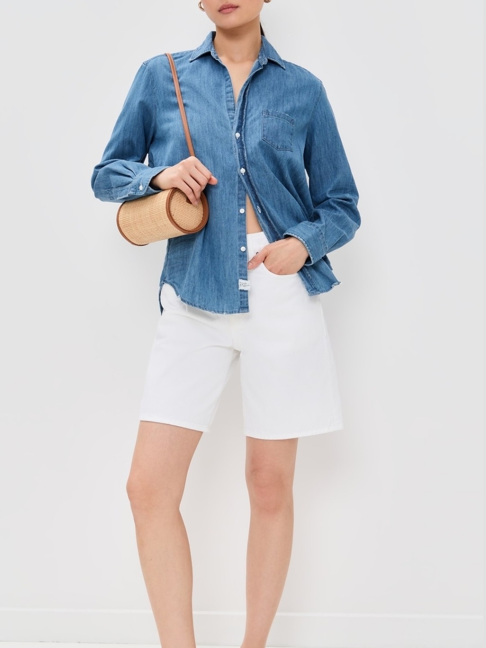 Frank & Eileen Eileen Denim Relaxed Fit Button-Down Shirt Size Large - Picture 13 of 15